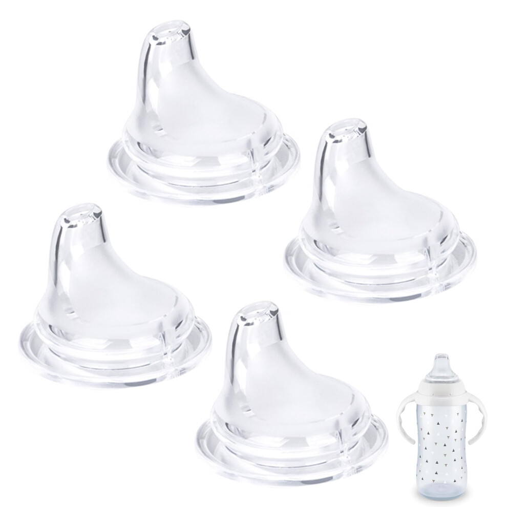 Replacement Spouts 4 Pack for NUK, Soft Silicone Sippy Cup Spouts for Learner and Active Cups, LeakResistant BPA Easy Clean Design