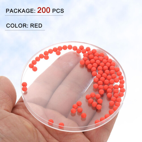 sourcing map 200pcs PP Plastic Bearing Balls 4mm Solid Plastic Balls, Precision Bearing Ball, Red 2