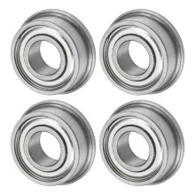M METERXITY 4-Pack MF115ZZ Flanged Ball Bearing, 5 x 11 x 4mm Double Metal Shielded Chrome Steel (GCr15) Flange Rip Bearings for Wheelbarrow/Printer/