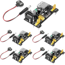 5pcs 3.3V 5V 700mA MB102 Breadboard Power Supply Module, RUNCCI-YUN for Solderless Breadboard with 9V Battery Clip Power Cable 2.1x 5.5mm Male DC Jac