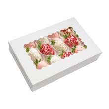 BTSD-home 15 Pack Cookie Boxes 12x8x2.5inch Bakery Boxes with Window Treat Boxes for Cookie Packaging Gift Giving Dessert Boxes for Chocolate Covered