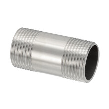 PATIKIL 304 Stainless Steel Pipe Fitting, 1 Pack 3/4" BSP Male x 3/4" BSP Male Threaded 2" Length Nipple Cast Pipe for Extending Piping, Silver