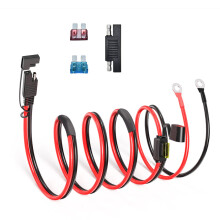 ELFCULB 14AWG 10FT SAE to Ring Terminal Extension Cable with 10A 15A 20A Fuses for Solar Generator, Solar Panel, Battery Charger (3M)