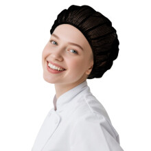 Mabor 6Pcs Black Elastic Chef Hairnets for Women, Reusable Solid Black Hair Nets for Foodservice, Hair Cover Nets for Food Service Workers, Elastic C
