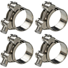HOZENPRO T-Bolt Hose Clamp,36-39mm OD Range 304 Stainless Steel Pipe Strap Clamp, Adjustable Heavy Duty Tube Clamp (4Pack, 1.42" to 1.54")