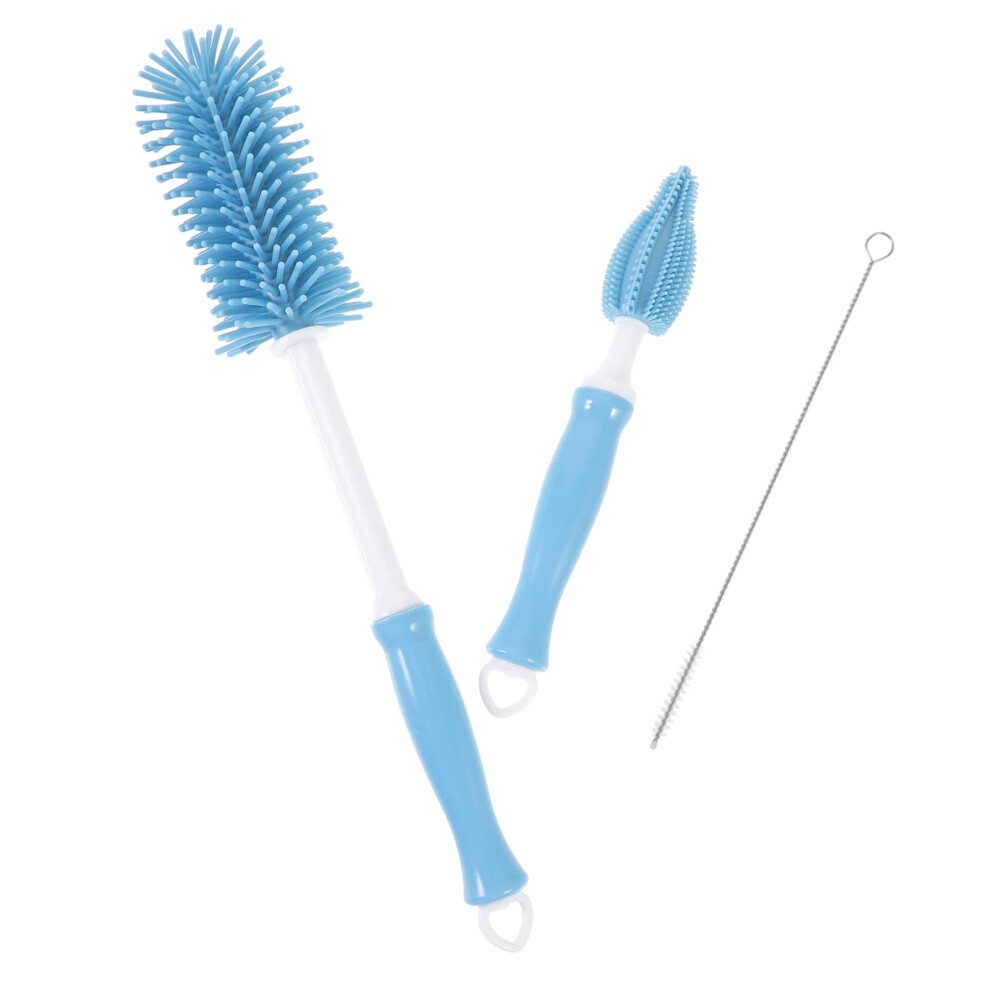 Baby Bottle Brush 360 Rotating Silicone Cleaner with Suction Base and Case for Easy Bottle Cleaning