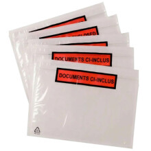 1000 Documents Enclosed Wallets A5 A6 Envelope Print Clear Window Stick Self Adhesive| Peel & Seal Plastic Envelopes Sleeves Pockets | Attach Invoice