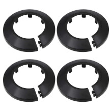 sourcing map 50-51mm Pipe Cover Decoration PP Plastic Water Pipe Escutcheon Black 8pcs