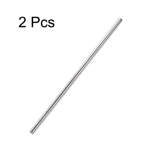 sourcing map 5mm x 250mm 304 Stainless Steel Solid Round Rod for DIY Craft - 2pcs 2