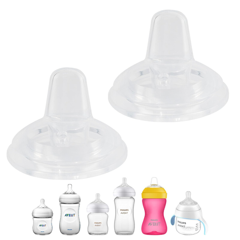 Sippy Spout Replacement for Philips Avent Natural Trainer Cup, Soft Leakproof Silicone, 6m+, 2 Pack