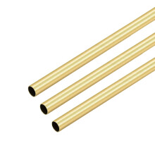 VictorsHome Brass Round Tube, 7mm OD 0.2mm Wall Thickness 300mm Length Metal Seamless Straight Tubing for DIY Crafts Model 3pcs