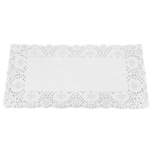 sourcing map 50 Pcs White Lace Paper Doilies 7.5 x 12 Inch Rectangle Paper Doilies Tableware Disposable Paper Decorative Paper Placemats for Wedding,
