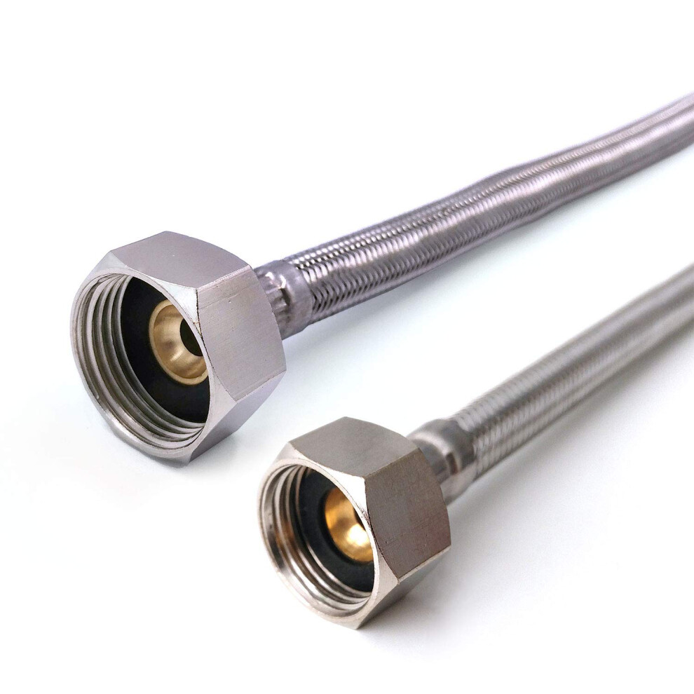 Xcel Home 1/2" X 3/4" Bsp (500Mm) Flexible Connector | 10 Pipes Braided Hose Flexi Replacement Bathroom Kitchen Boiler Plumber Flex Hose 97112402