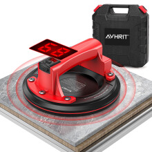 Avhrit Electric Glass Suction Cups to Lift Large Glass, 8" Tile Suction Cup Tool, 600LBS Max Load, LCD Display, Electric Suction Cup Vacuum Glass Lif