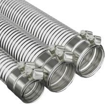 25mm (1") X 1 Metre Clear Corrugated PVC Flexible Pond Hose with 2 Pipe Clips