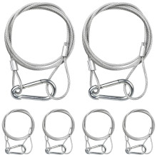 WECAN Safety Rope Fixing Device, Stage Light Safety Cable,Transparent Rope Head Truss Accessories Clamp Hook, 2mm/0.08 inches Diameter, 100cm/39.3 in