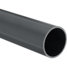 Unifizz PVC Pipe 45.2mm ID 50mm OD 200mm Length Round Plastic Rigid Tubing High Impact for Drain Pipe Cable Sleeve(Dark Grey)