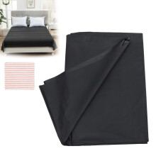 Waterproof Bed Sheet,Plastic Bed Sheets for Bed Wetting,Oil and Dirt Resistant,Easy to Clean,Foldable,for Massage Spa Bed,with 1 Absorbent Cloth(Blac