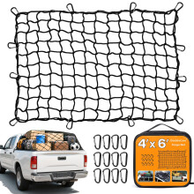 60"x 18" Cargo Net for Truck Bed with 2 Adjustable Rope, Tailgate Net for Full Size Truck