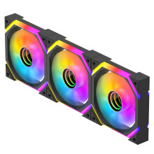 Jungle Leopard GALAXY-SE Infinity Mirror RGB PC Fan 120 mm, 160010% RPM, 32 ARGB LEDs, 5 V3PIN ARGB and 12 V4PIN PWM Fan (BK, 3)