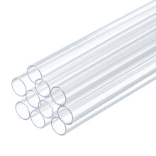 sourcing map 10 Pcs Clear Plastic Rigid Tubing 7mm ID x 8mm OD, 0.5 Meters Length Round Polycarbonate Tubing for Aquarium Water Pipe, Water Cooling S