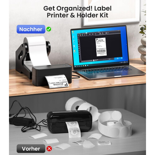 Phomemo New Bluetooth Thermal Label Printer with Label Holder, 4x6 Shipping Label Printer for Postage, Compatible with Android, iPhone, Windows & Mac 1