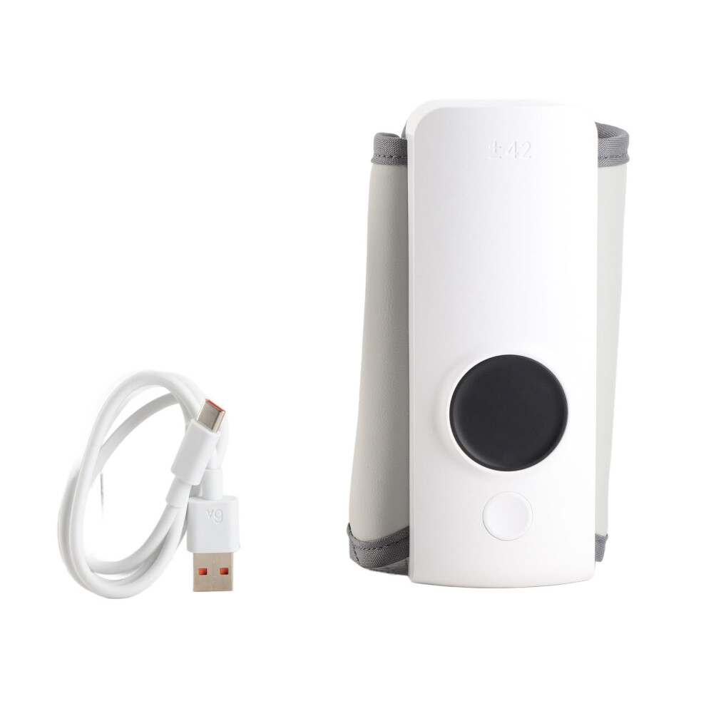 USB Baby Bottle Warmer with Constant 42C Heating, Adjustable Fit, 3000mAh Power for Travel and Home