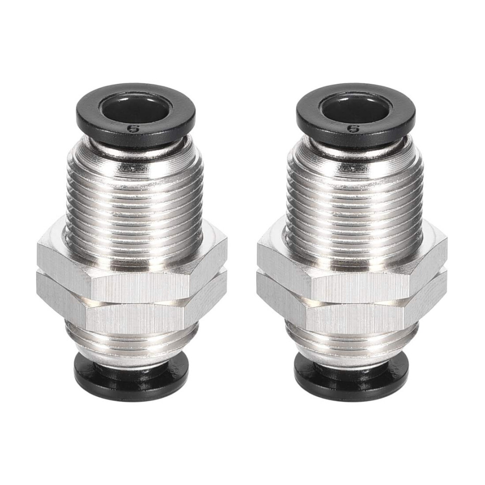 Sourcing Map Straight Pneumatic Push To Quick Connect Fittings Bulkhead Union 6Mm Tube Od X 6Mm Tube Od 2Pcs 12180554