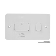 Schneider Electric Lisse White Moulded - Single 2 Way Push Switch, 10AX and Fan Isolator Switch, 10A, 3 Pole, GGBL10131L, White, Pack of 5