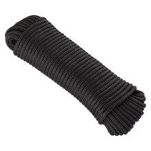 KuTi Kai 20M(64FT) Nylon Rope,Powerful Rope,Solid Nylon Line,Thick Multipurpose Durable Long Rope for Wedding,Fishing and DIY etc (8mm, Black)