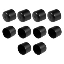 TA-VIGOR 10Pcs Rubber End Caps, 25mm ID Round Flexible Screw End Caps Thread Protectors, Black Vinyl Bolt Covers Rubber Covers for Screws, Tubes, Cab