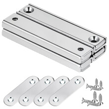 Wukong Rectangular Magnets 30kg Force 60 x 13.5 x 5 mm Pack of 4 with Counterparts and Countersunk Hole, Household and Industrial Pot Magnet with Scr