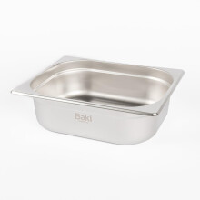 Baki Stainless Steel Gastronorm Container 1/2 Food Pan 65, 100, 150 mm Deep with & Without Lid (100mm Deep)