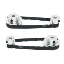 SHCEEC 2PCS Set 2GT Aluminum Timing Pulley 20&40 Teeth 6.35mm Bore Synchronous Wheel with 2PCS Length 200mm Width 6mm Belt (20-40T-6.35B-6)