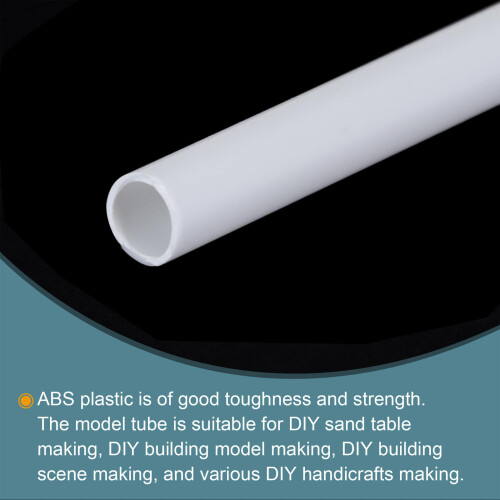 sourcing map 20pcs Plastic Model Tube ABS Round Tube 6mmx250mm White Easy Processing for Architectural Model Making DIY 2