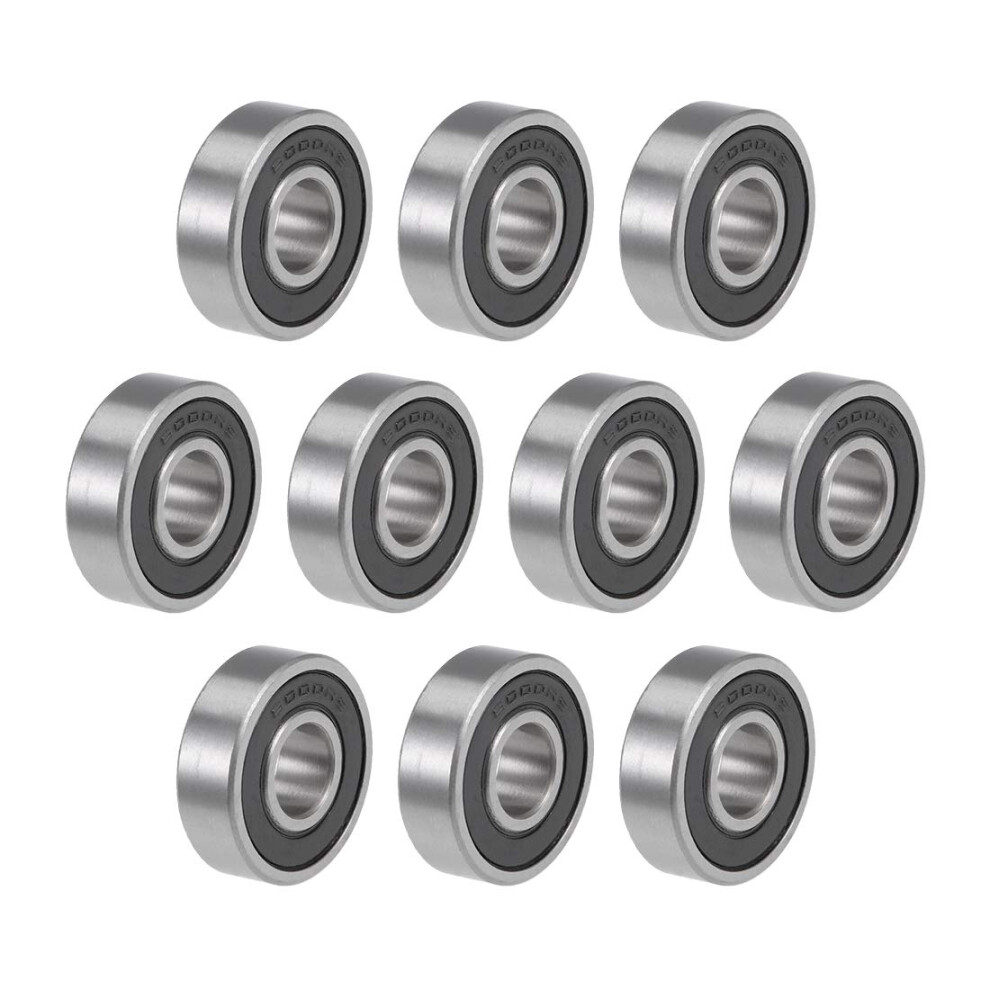 Sourcing Map 6000-2Rs Deep Groove Ball Bearings Z2 10Mm X 26Mm X 8Mm Double Sealed Chrome Steel 10Pcs 54980846