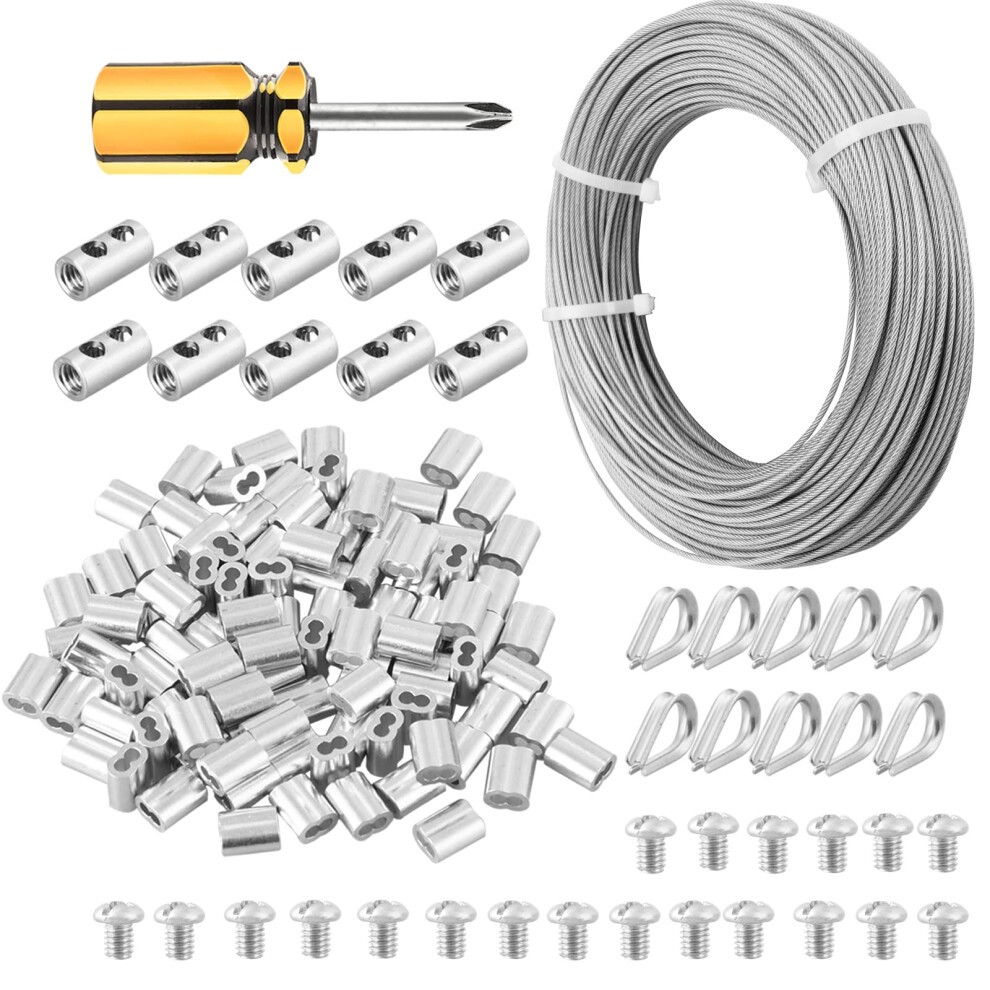Abimars Stainless Steel Garden Wire Rope, 2Mm, 100M, 7X7 Strand Core Metal Cable For Fence, Picture Hanging, Clothes Line 80903703