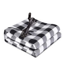 12V Heated Car Blanket with Fast Heating, Thermostat Control and Extended Cord for Winter Travel