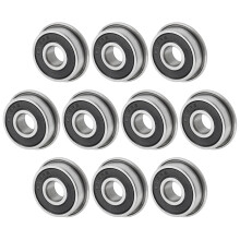 M METERXITY 10-Pack F608-2RS Flanged Ball Bearing, 8 x 22 x 7mm Double Rubber Shielded Chrome Steel (GCr15) Flange Rip Bearings for Wheelbarrow/Print
