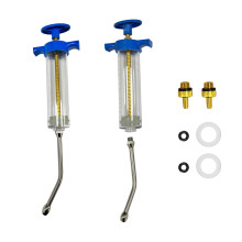 2 Sets Pet Drench Gun, Animal Drenching Syringe with Screw-in 2 Nozzles Metal Head, Adjustable Dosing Livestock Syringe for Cat Dog Pet Goat Horse Sh