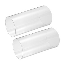 sourcing map 2Pcs Clear Rigid Acrylic Pipe, 75mm(2.95") ID x 80mm(3.15") OD 6" Round Polycarbonate Tube Plastic Tubing for Plumbing, Lighting, Aquari