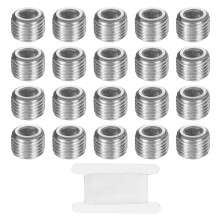 PATIKIL 20 Pcs 304 Stainless Steel Pipe Plug 1/4" NPT Male Internal Hex Thread Socket Pipe Plug Hex Countersunk Pipe Fitting for Sealing Water Oil Ga
