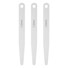 sourcing map 3pcs Metric Thickness Feeler Gauge 0.2mm Single Blade Oval Feeler Gauge 3CR-13 Stainless Steel Gap Measuring Tool for Repair Valve Guita