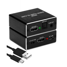 HDMI Audio Converter Extractor,4K x 2K Audio Splitter for Optical from Audio Splitter Adapter to HDMI + Optical Digital + with 3.5mm Stereo Output Co