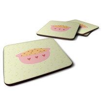 Caroline's Treasures BB7296FC Cookie Dough on Green Decorative Coasters, Fabric, Multicolor