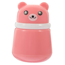 Body Powder Container with Soft Puff Holder, Cute Bear Design, Leakproof Lid for Travel and Home Use, Pink