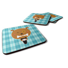 Caroline's Treasures BB6737FC Set of 4 Dog in Tuxedo Foam Coasters Set of 4, 3 1/2 x 3 1/2, Multicolor