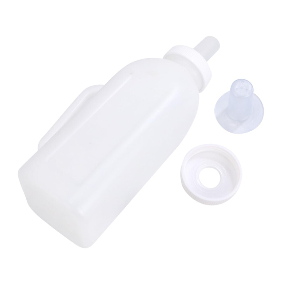 2L Calf Feeding Bottle with Silicone Teat and Handle, Reusable Milk Bottle Set for Orphaned Lambs and Calves