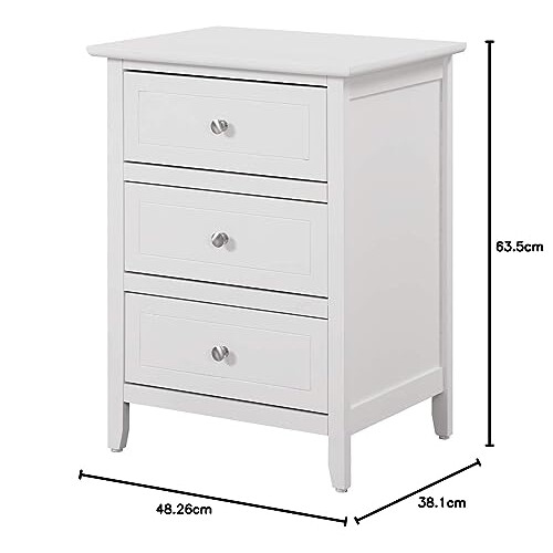Glory Furniture Daniel 3 Drawer Nightstand in White 2