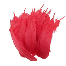 Colorful Goose Feathers, for DIY Craft Wedding Home Party Decorations 50pcs/Pack/ (4-7.8 inch) (red)